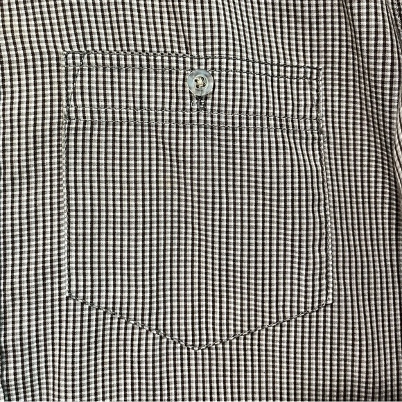 Max Brown & White Micro Gingham Long Sleeve Shirt - Men’s L - Picture 10 of 14